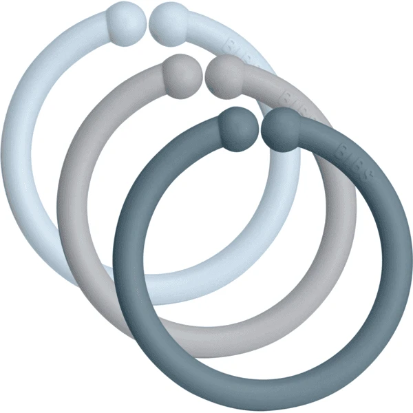 BIBS® Loops Cloud/Baby Blue/Petrol 12 Stück