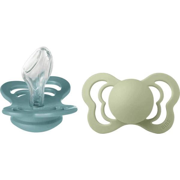 BIBS® Schnuller Couture Island Sea Und Sage Silikon 6-18 Monate, 2 Stk.