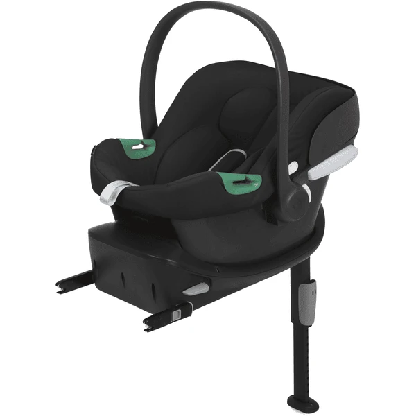 Cybex SILVER Babyschale Aton B2 I-Size Volcano Black Inklusive Cybex GOLD Basisstation Base One