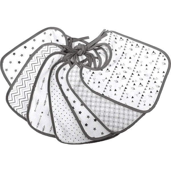 HÜTTE & CO Lätzchen 7er-Pack Grau