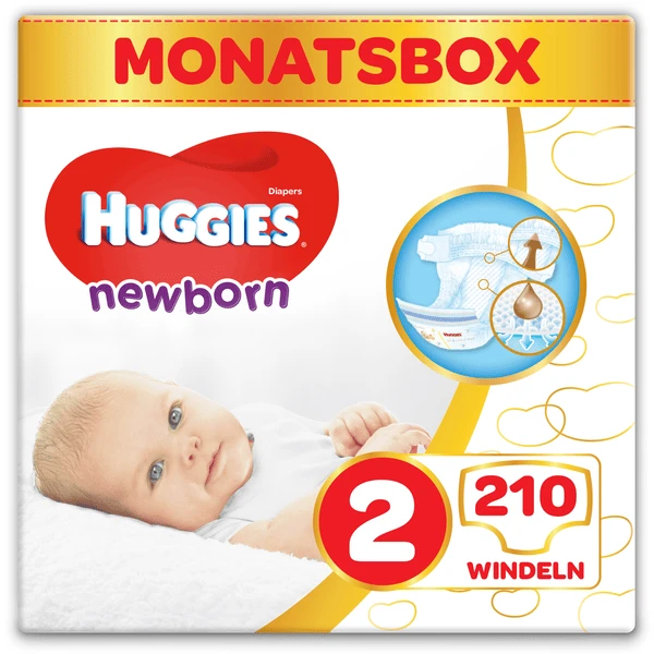 Huggies Newborn Baby Windeln Für Neugeborene Größe 2 210 Stück