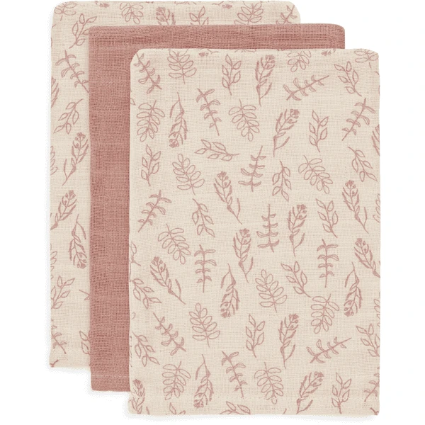 Jollein Mull Waschlappen 3er-Pack Meadow Rosewood