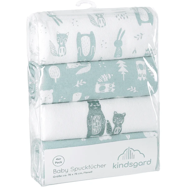 Kindsgard Molton-Spucktücher Handklad 4er-Pack Mint
