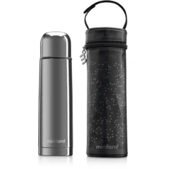 Miniland Deluxe Thermos Thermosflasche Mit Isoliertasche Silber 500ml