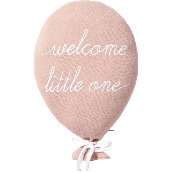 Nordic Coast Company Dekokissen Ballon "welcome Little One" Rosa