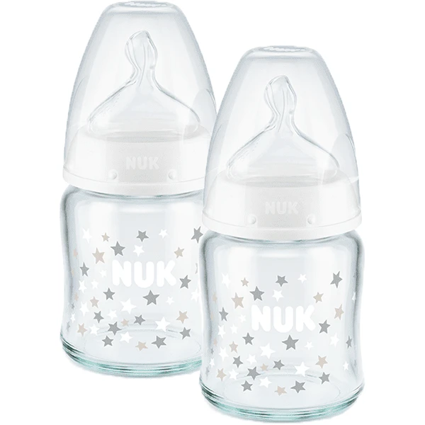 NUK Glasflasche First Choice⁺ Ab Der Geburt 120 Ml, Temperature Control Im Doppelpack Weiß