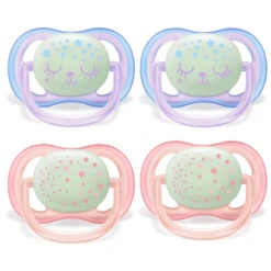 Philips Avent Nachtschnuller Ultra Air SCF376/12 0 - 6 M Girl Im Viererpack