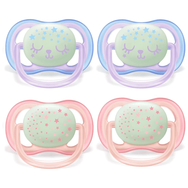 Philips Avent Nachtschnuller Ultra Air SCF376/12 0 - 6 M Girl Im Viererpack