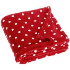 Playshoes Fleece-Decke 75x100cm Punkte Rot