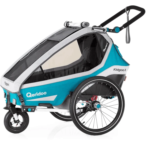 Qeridoo® Kinderfahrradanhänger Kidgoo1 Petrol