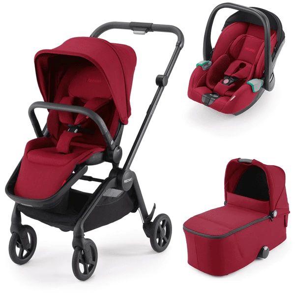 RECARO Kombikinderwagen Sadena Select Garnet Red - Rahmenfarbe Black