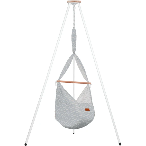 SCHMUSEWOLKE Baby Federwiege Clouds BabyBlue Mit Tipi Weiß