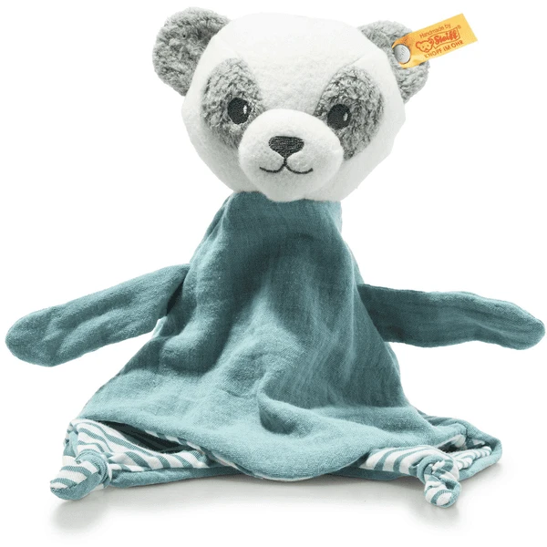 Steiff Paco Panda Schmusetuch, Grau/weiß/petrol