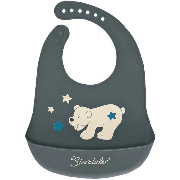 Sterntaler Silikon-Lätzchen Elia Eisengrau