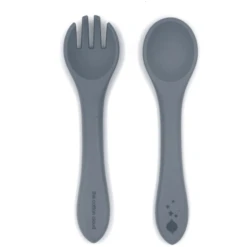 The Cotton Cloud Kinderbesteckset Aus Silikon Storm Grey